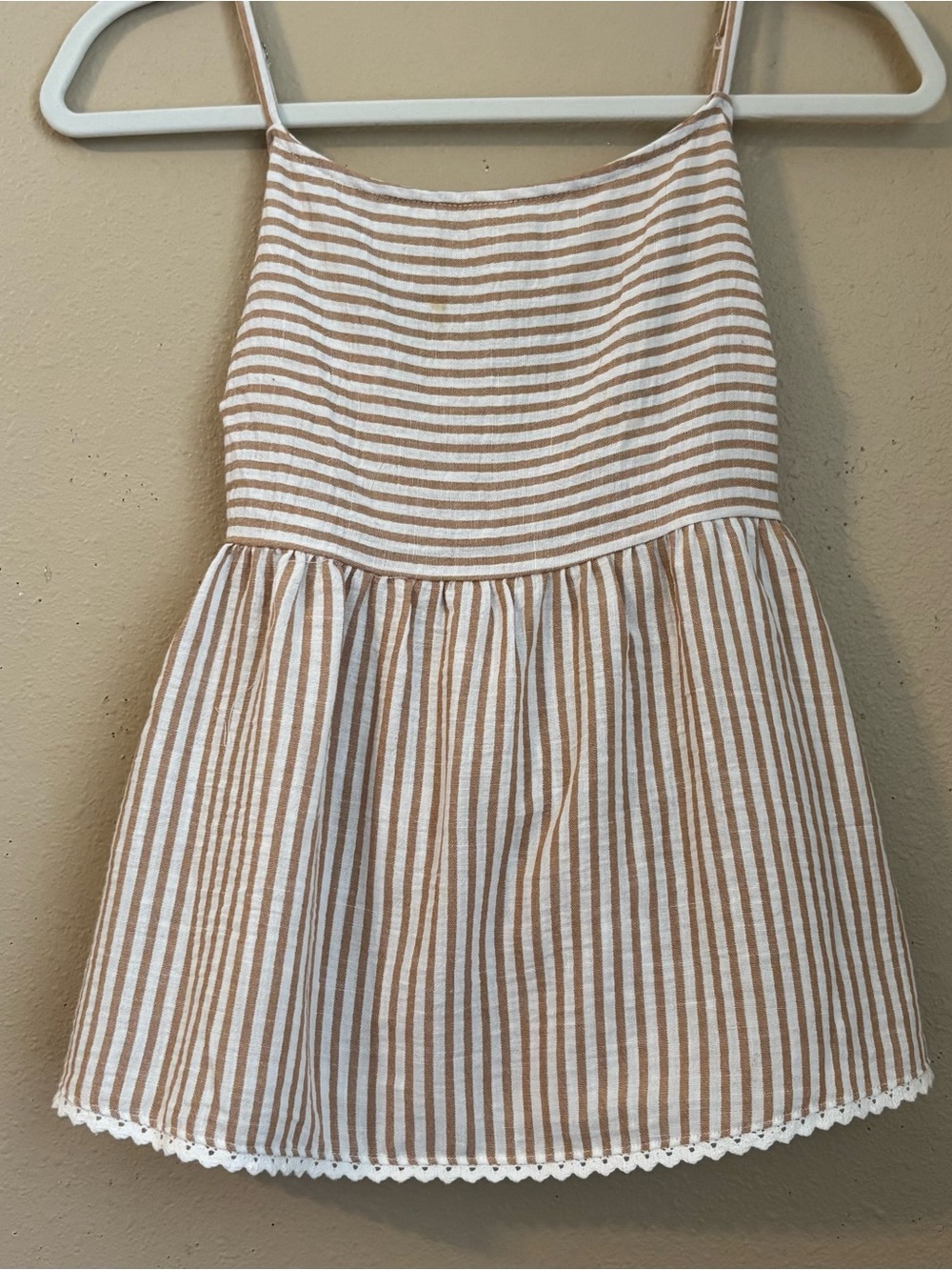 Sweet Romantic Flowy Baby Doll Beige & Cream Top